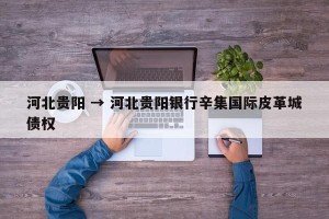 河北贵阳 → 河北贵阳银行辛集国际皮革城债权