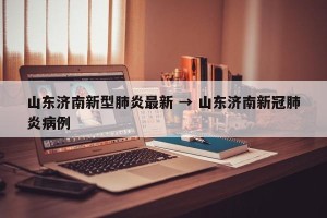 山东济南新型肺炎最新 → 山东济南新冠肺炎病例