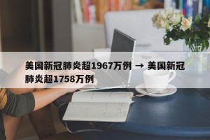 美国新冠肺炎超1967万例 → 美国新冠肺炎超1758万例