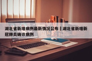 湖北省新增病例最新情况公布›湖北省新增新冠肺炎确诊病例